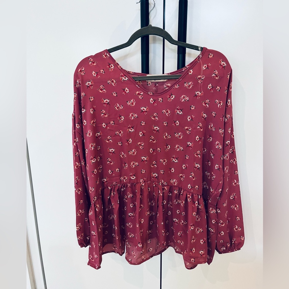 Haptics Floral Mauve Blouse